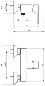 Ravak X070492 - SOLAR zuhanycsaptelep, fekete