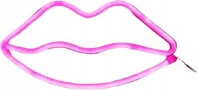 Neon Lámpa 3D Száj Lámpa Akkumulátor Usb Rózsaszín