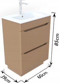 60 Kasmír mosdó alatti szekrény 2 fiókkal Omeble.