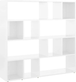 vidaXL magasfényű fehér térelválasztó könyvszekrény 105 x 24 x 102 cm