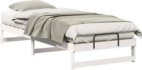 vidaXL Ágykeret Fehér 80 x 220 cm Tömör fenyőfa