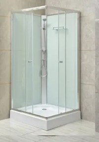 Balneum Sevilla szögletes zuhanykabin világos hátfallal 90x90