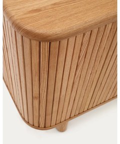 Natúr színű komód tolóajtóval kőrisfa dekorral 180x75,5x40 cm Mailen – Kave Home