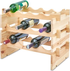 Fa Palacktartó Állvány Bor Könyvespolc Moduláris Polc 3 Szintes 50x32