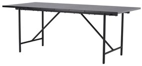 Asztal Dallas 3746Fekete, 75x90x200cm, Közepes sűrűségű farostlemez, Fém