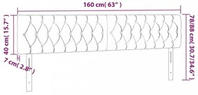 sötétszürke szövet LED-es fejtámla 160x7x78/88 cm