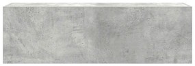 betonszürke szerelt fa fali fürdőszobaszekrény 100x25x30 cm