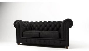Fekete bársony kanapé 184 cm Cambridge – Ropez