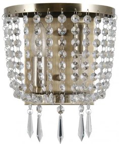 ITALUX WL-30138-2B CORTINA Kristály Fali Lámpa Antik Bronz E14 IP20