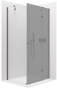 CERANO Cerano, fix zuhanyparaván Marino és Volpe ajtókhoz 100x190 cm, 6mm átlátszó üveg, fekete profil, CER-CER-420273