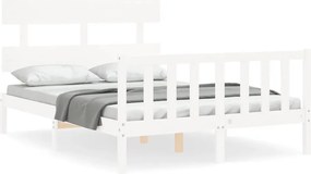 vidaXL fehér tömör fenyőfa ágy matrac nélkül 120 x 200 cm