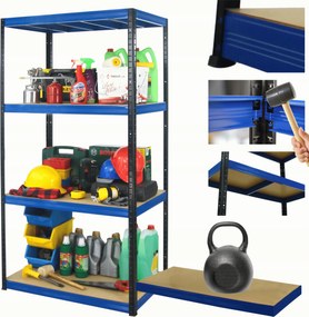 Helios fém tároló állvány garázs állvány 180x120x30cm 4Px175kg Pl