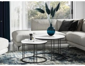 KÉSZLET 2x Kávésasztal RAGNAR fekete/fehér