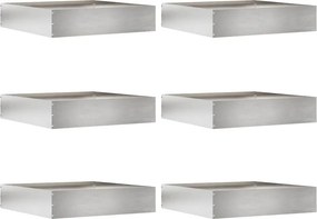 vidaXL Fűszegélyezés 6 pcs Ezüst 60 x 60 x 13 cm Rozsdamentes acél