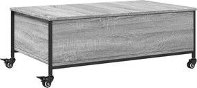 vidaXL szürke sonoma szerelt fa dohányzóasztal kerekekkel 91x55x34 cm