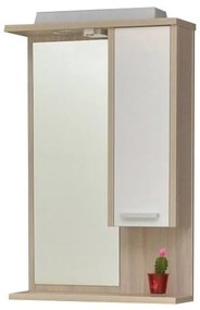 TMP ZX - SONOMA - Tükrös fürdőszobai szekrény LED világítással - 65 cm