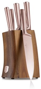 6 rĂ©szes rose gold kĂ©skĂ©szlet akĂĄcfa ĂĄllvĂĄnnyal Berlinger Haus Taupe Collection