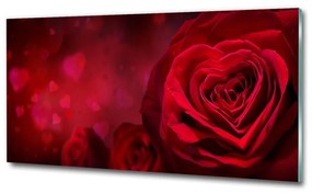 Egyedi üvegkép Vörös rózsa szív osh-75608886