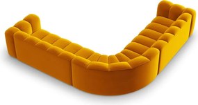 Sárga bársony moduláris sarokkanapé Lupine – Micadoni