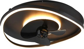 TRIO R67393132 SORTLAND VentilĂĄtoros lĂĄmpa Fekete LED IP20