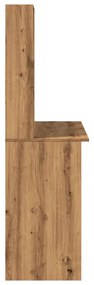 kézműves tölgy szerelt fa íróasztal polcokkal 102 x 45 x 148 cm