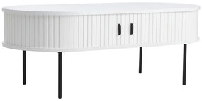 Fehér dohányzóasztal tölgyfa dekorral 60x120 cm Nola – Unique Furniture