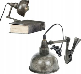 Csipeszes Lámpa Loft Fém ezüst asztali éjjeli lámpa