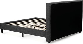 Kárpitozott franciaágykeret szürke szövet – BED-M180