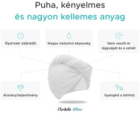Gyorsan száradó frottír hajturbán piros, 100% pamut
