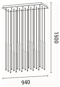 LED Csillár zsinóron LED/47W/230V 3000K
