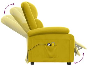 sárga bársony elektromos masszázsfotel