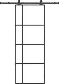 vidaXL ESG üveg és alumínium tolóajtó fémszerelvény-szettel 76x205 cm