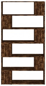 füstös tölgy színű térelválasztó könyvszekrény 100x24x188 cm