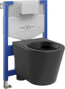 Mexen Fenix XS-F, rejtett modul és fali WC Rico, fekete matt, 6803372XX85