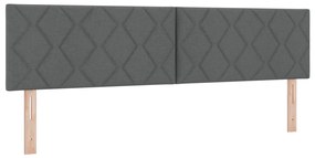 Boxspring ágy matraccal &amp; LED sötétszürke 180x200 cm szövet