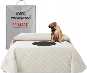 Ágytakaró vízálló teflon 230 x 270 cm krém steppelt ágytakaró