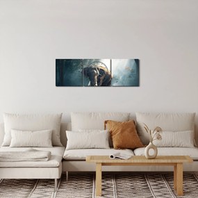 Elefánt a dzsungelben képe (órával) (90x30 cm)
