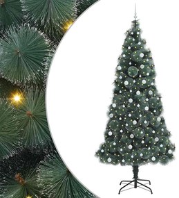 Mesterséges, előre világított karácsonyfa gömbökkel Zöld 240 cm