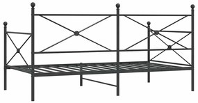 kanapéágy matrac nélkül fekete 100x190 cm acél