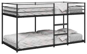 fekete acél emeletes ágy matrac nélkül 107 x 203 cm