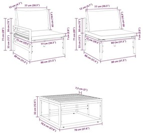 Kerti Kanapé Szett párnával 8 pcs Antracit Acél &amp; Szövet
