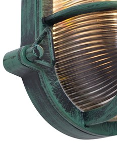 Kültéri fali lámpa zöld ovális IP44 - Noutica