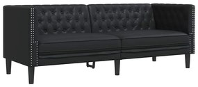 Kanapé Szett 3 pcs Fekete 194 x 74.5 x 70.5 cm Műbőr
