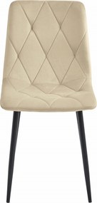 AKCIÓ Világos bézs bársony étkezőszék LIBRA fekete lábakkal II. osztály