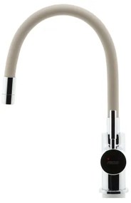FERRO - Mosogató csap rugalmas karral fényezett króm/bézs