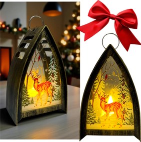 Lampion Karácsonyi Zseblámpa Világító Led Lámpa Ajándék Őzike