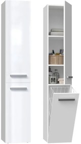 Thirassia Nel IV fürdőszoba szekrény, 31x174x30 cm, fényes fehér