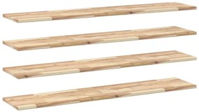 4 db kezeletlen tömör akácfa függőpolc 120 x 30 x 2 cm