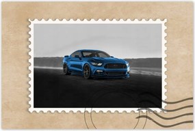 Poszter 60x40 Kék Ford Mustang