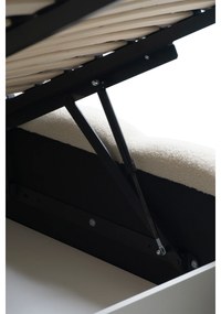 Aura kárpitozott ágy ágyneműtartóval 180x200 cm - világos bézs Quelle 02 bouclé